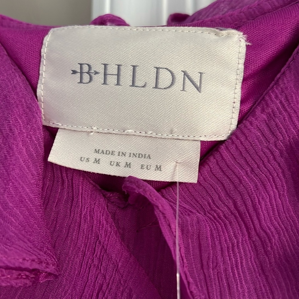 NWT BHLDN Jia Bias-Cut Ruffled V-
Neck Mini Dress - Picture 4 of 5